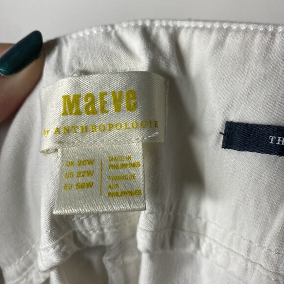 Maeve Anthropologie The Naomi Wide-Leg Flare Pants White Women's Plus 22W NWT - Picture 6 of 10